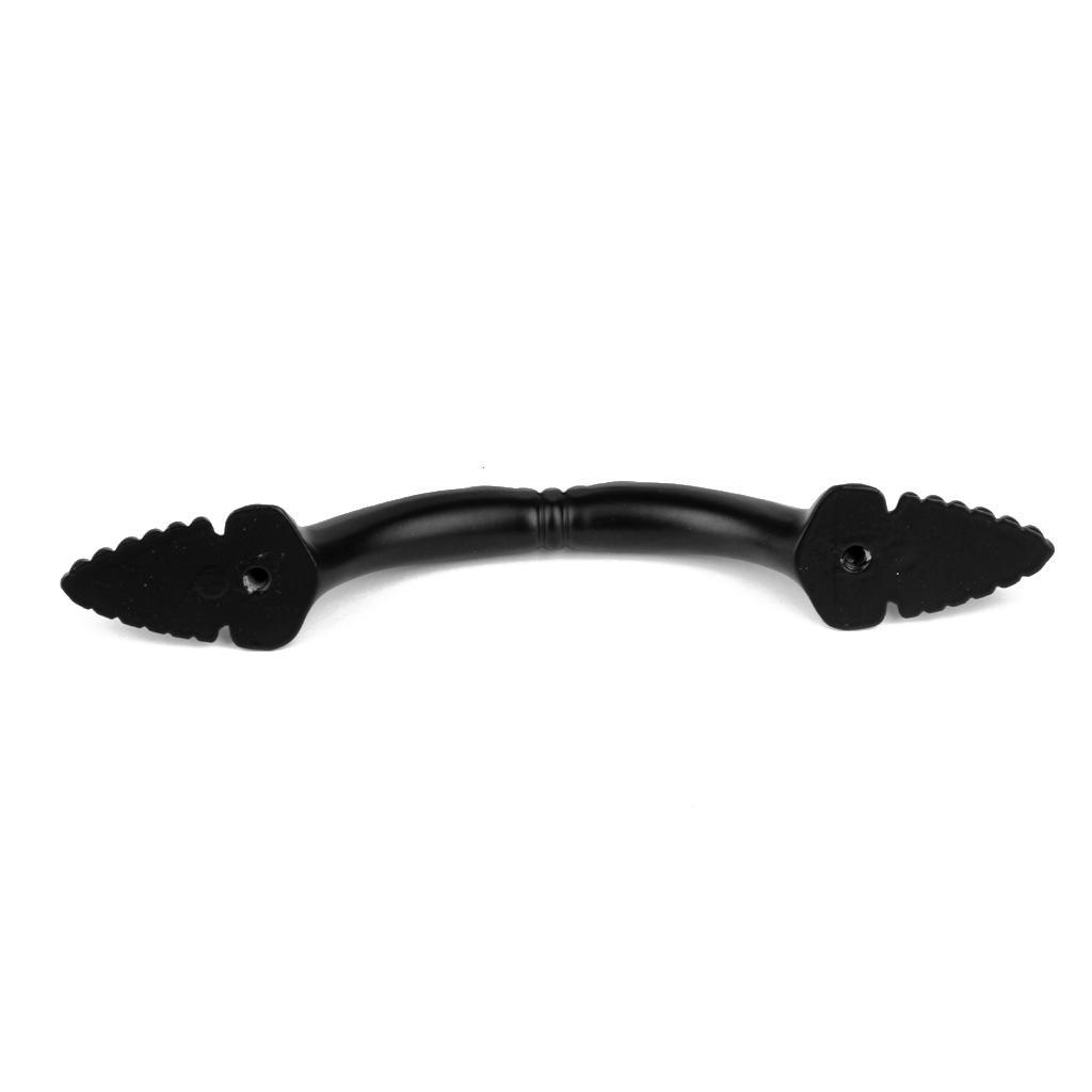 15.8 x 2.5cm Cabinet Door Drawer Bin Handle Pull Knob Hardware Black
