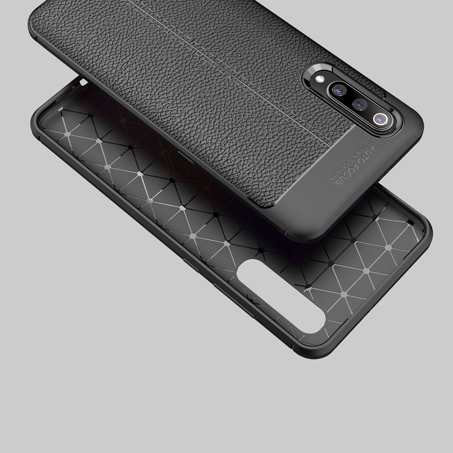 Ốp lưng Silicon Auto Focus giả da, chống sốc dành cho Xiaomi Mi 9 - Hàng Chính Hãng