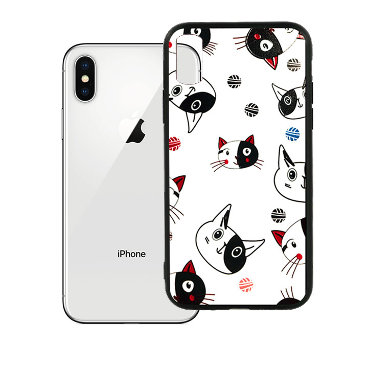 Ốp lưng viền TPU cho Iphone X - Kute Cat 02