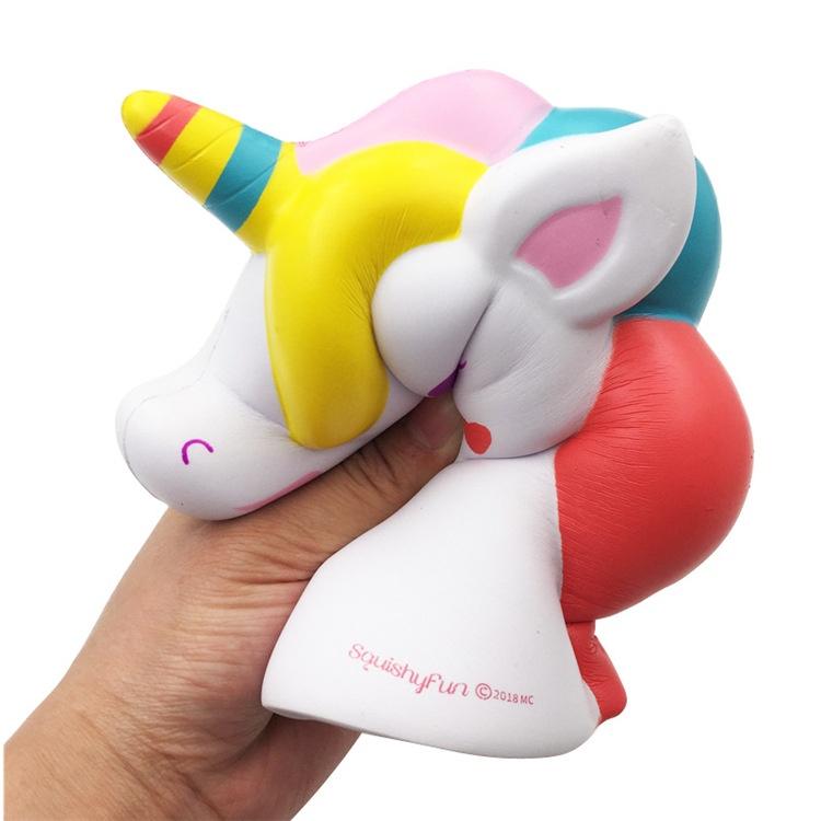 Squishy Lớn JUMBO Hình ngựa 1 sừng trái tim ngũ sắc Đồ Chơi Xốp Giảm Stress Hình mềm mịn dễ Thương đàn hồi Cho Bé