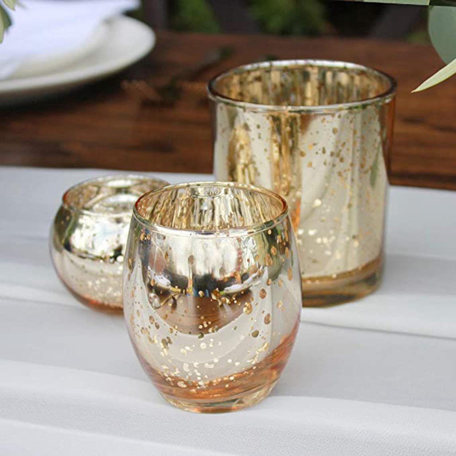 12x Elegant Glass Tealight Holder Parties Decor Candle Holders Candlesticks
