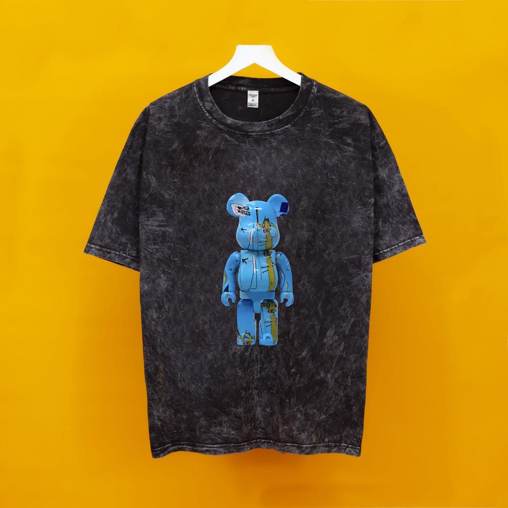 Áo thun tay lỡ BEABRICK XANH 2 Hogoto shop , Áo thun unisex nam nữ from rộng oversize chất liệu cotton