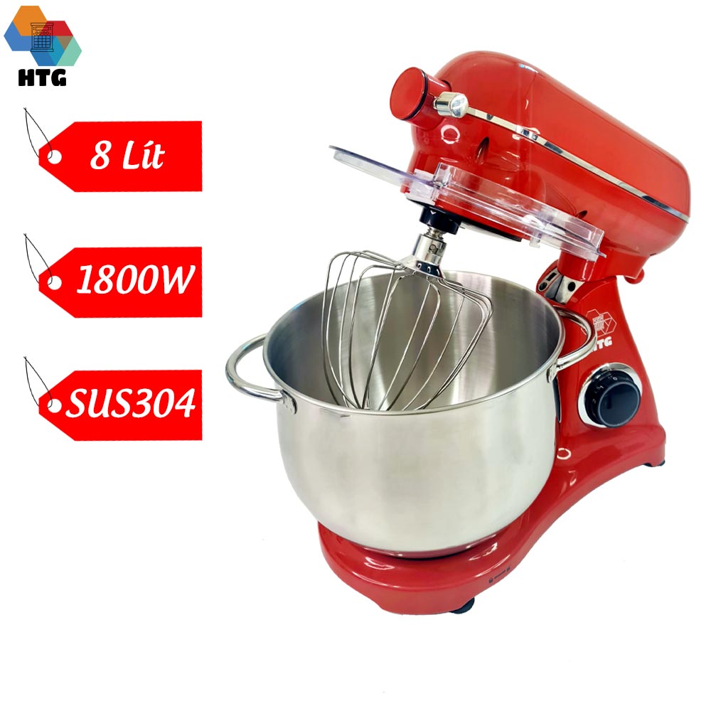 Máy nhào bột SM01 làm bánh, đánh trứng, kem, trộn thực phẩm, dung tích lớn 8 lít, 1800W mạnh mẽ, Inox 304 bền bỉ