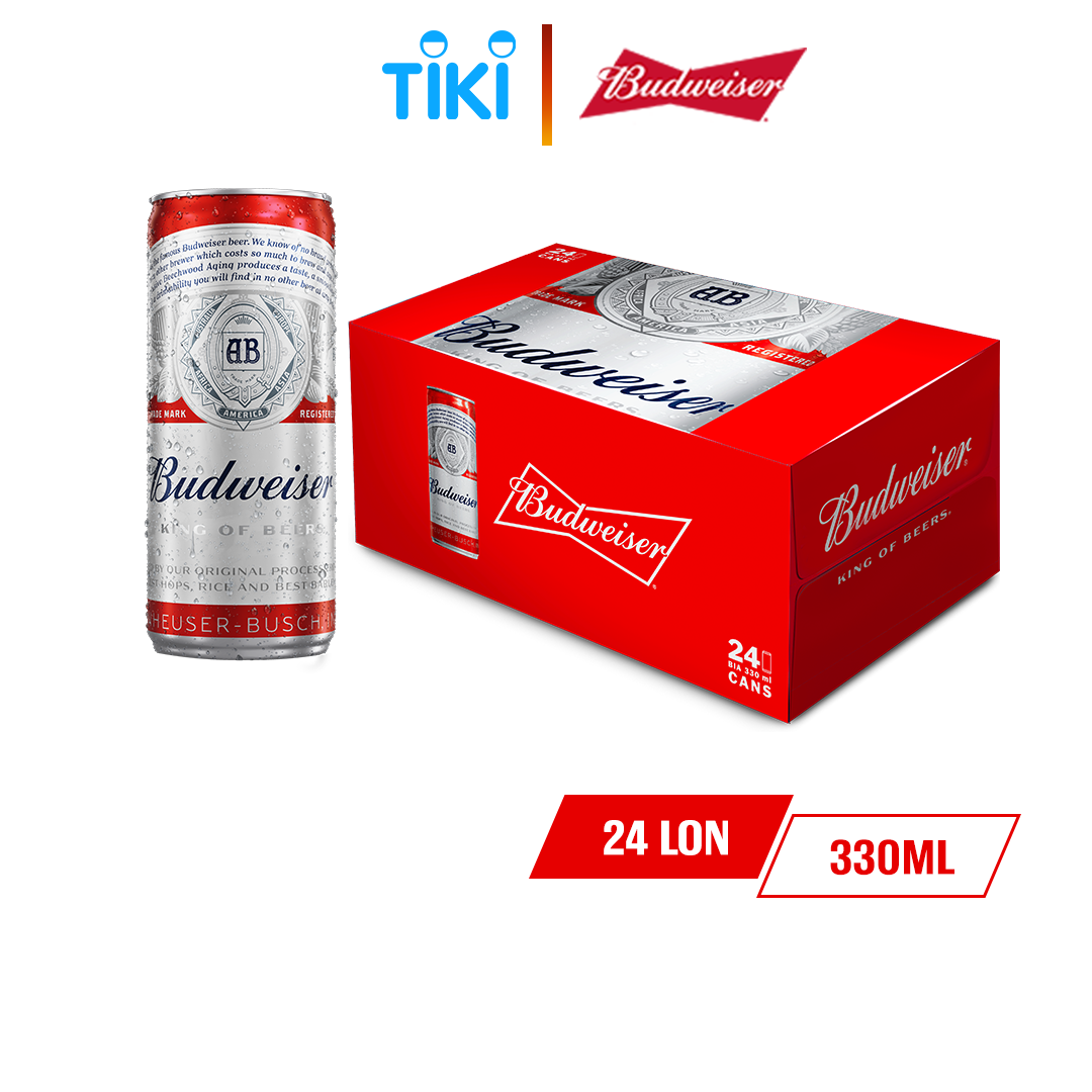 Thùng 24 Lon Bia Budweiser (330ml / Lon)