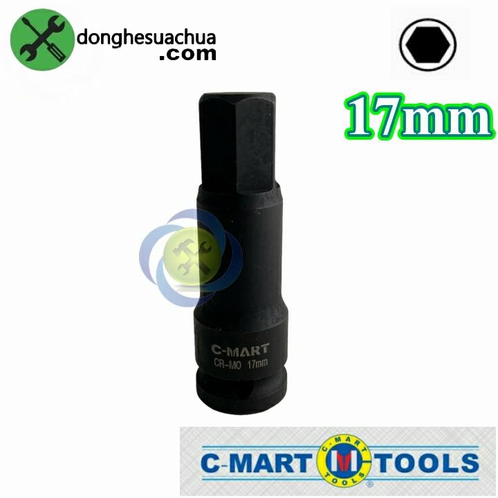 Tuýp lục giác đen 17mm C-mart F0049-H17 loại 1/2 dài 78mm