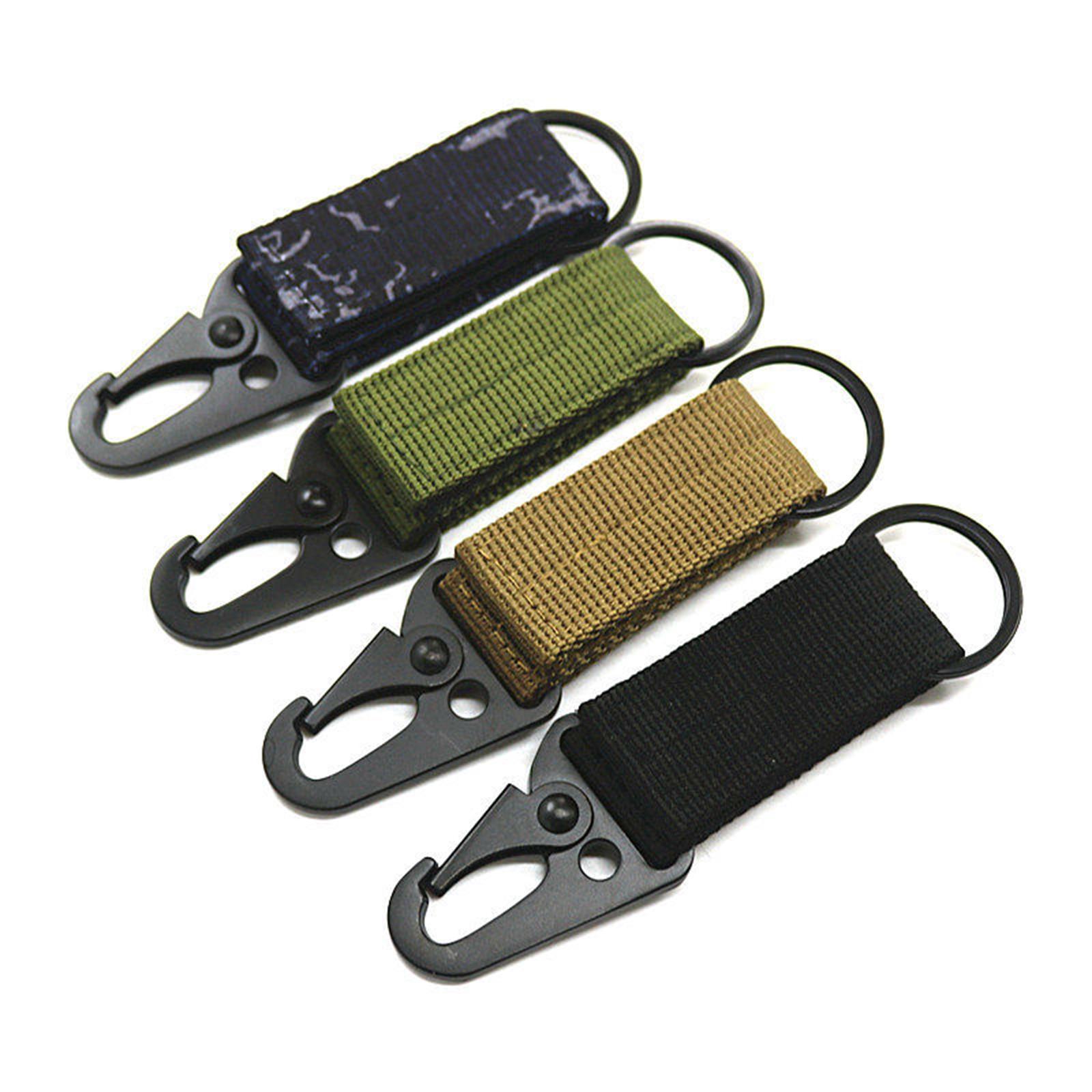 Nylon Webbing Buckle Hanging Belt Key Hook for Outdoor Activities Climbing Black