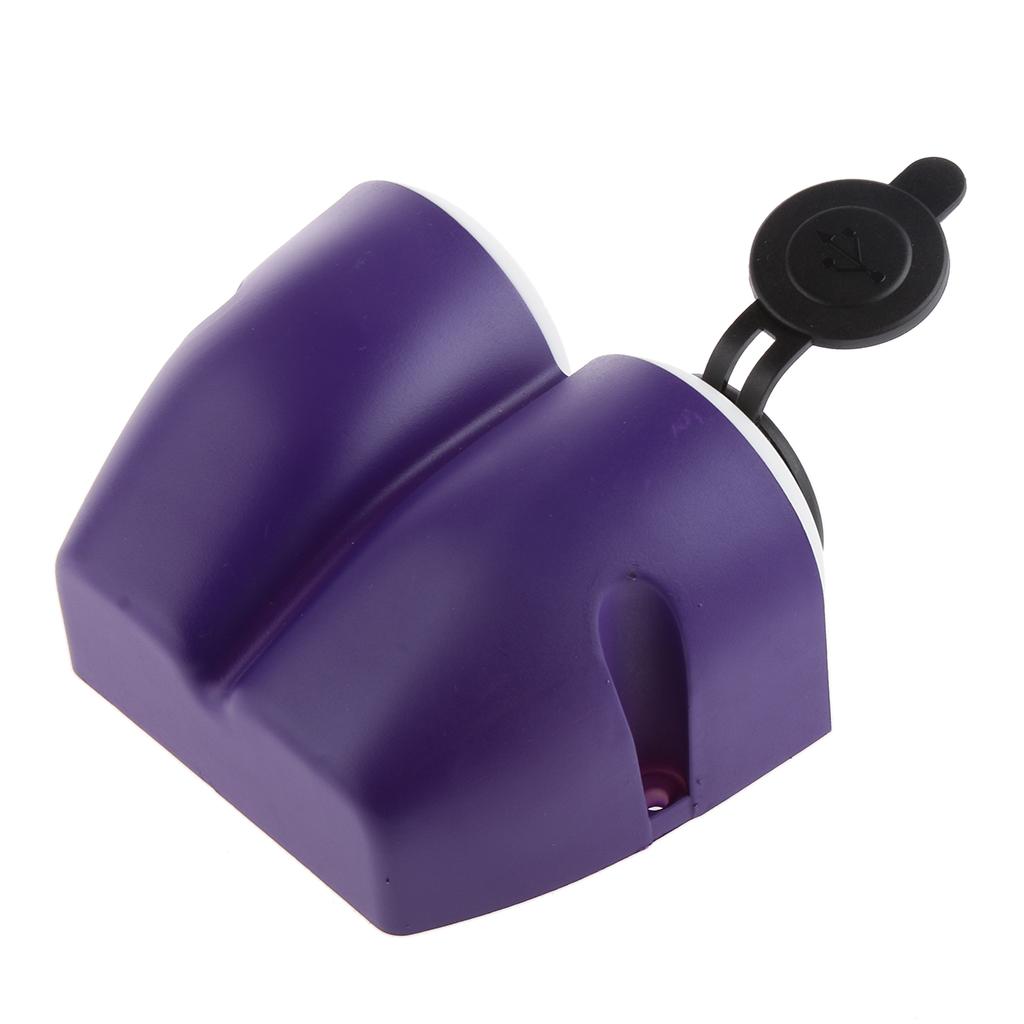 3.1A Dual USB Port Car Charger Power Outlet + Red LED Voltmeter Panel Purple