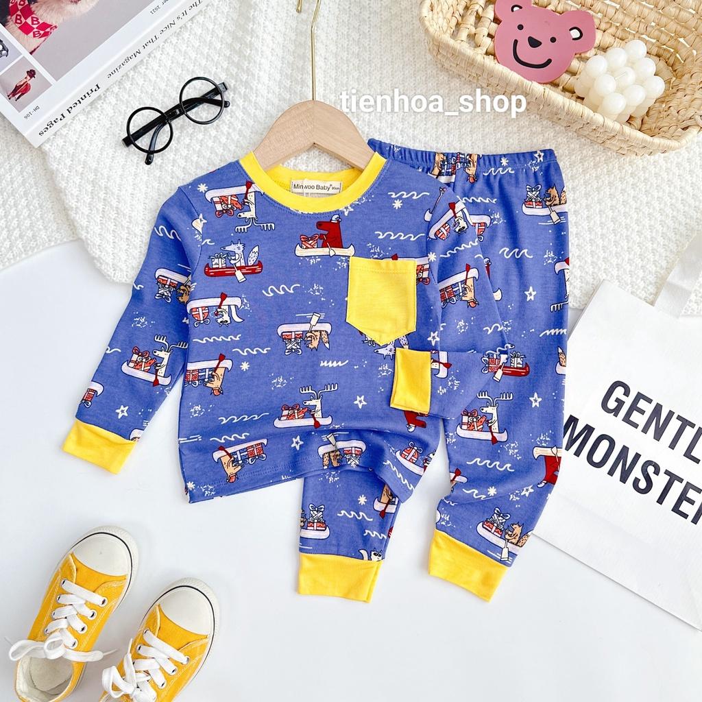 Bộ Dài Tay Có túi Cotton Bozip Xuất Xịn Siêu Mềm Mịn Mát Cho Bé Trai - Bảng 3 - HÀNG LOẠI 1