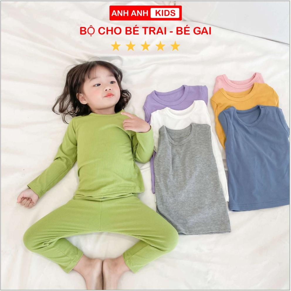 Bộ cho bé trai - Bộ cho bé gái chất Thun Lạnh Dài Tay Mẫu Mới 2021 ANHANHKIDS - Minky mom