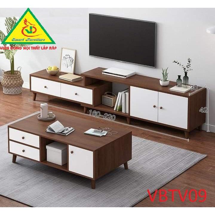 Combo Bàn trà và kệ tivi hiện đại cho phòng khách VBTV09- Nội thất lắp ráp Viendong Adv