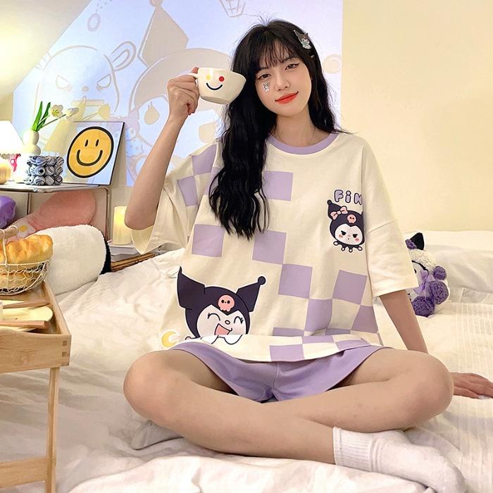 Đồ Bộ Cộc Hè Mới 2023 Mặc Nhà, Bộ Ngủ Ngắn Họa Tiết Vải Mềm Mại CCTT12