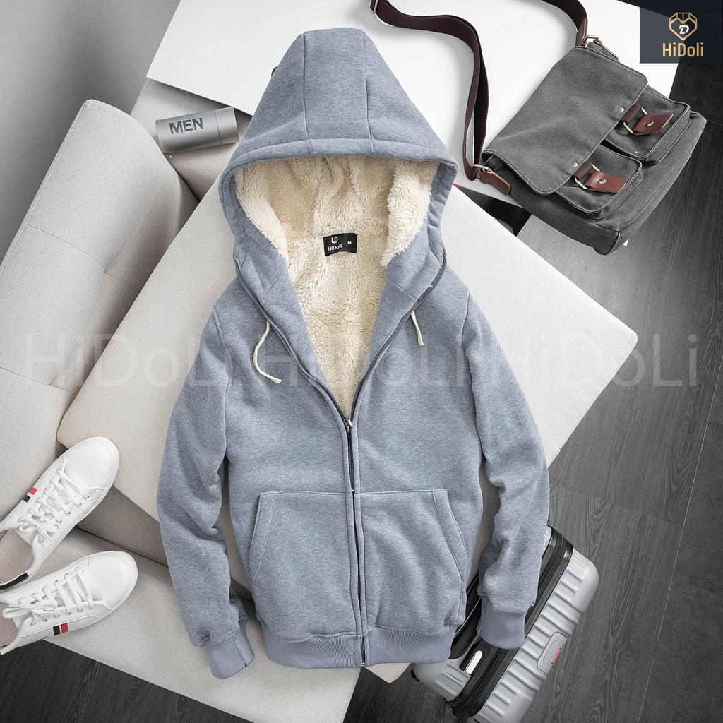 Áo hoodie LÓT LÔNG CỪU cho bạn NAM mặc cực ấm MÃ 46