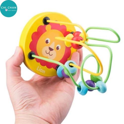 Đồ chơi luồn hạt gỗ mini cho bé, luyện đôi tay khéo léo