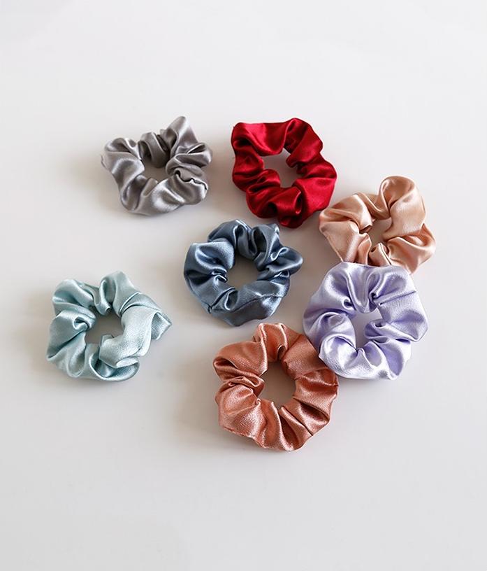 Scrunchies dây cột tóc lụa đơn sắc