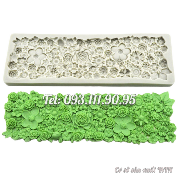 Khuôn silicon làm viền bánh, rau câu, fondant hoa dại - Mã số 1723