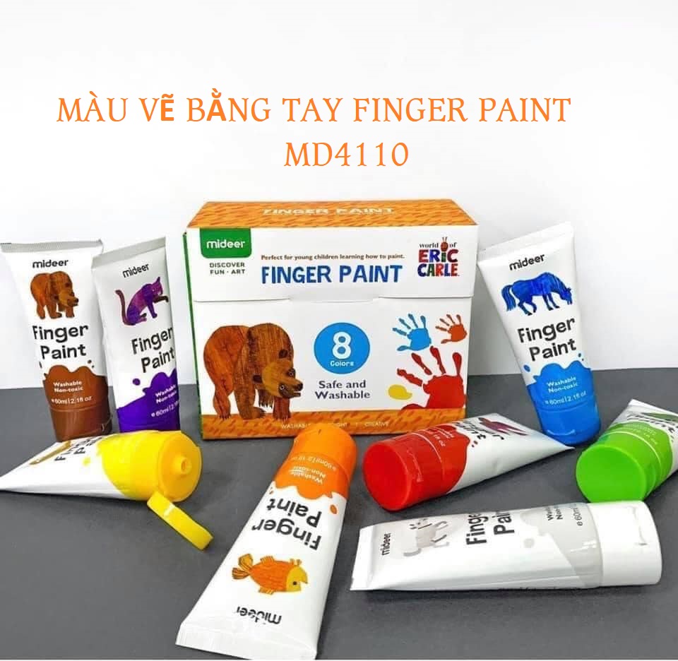 Màu vẽ bằng tay Finger Paint chính hãng Mideer MD4110