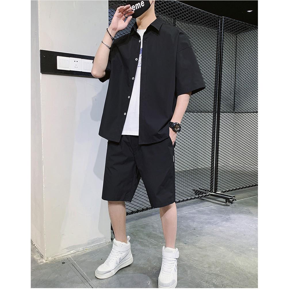 Bộ Quần Áo Nam Tay Ngắn Cổ Bẻ Áo Khuy Cài Quần Short Có Túi Kiểu Dáng Trẻ Trung Thời Trang Zenkonu QA NAM 1000071