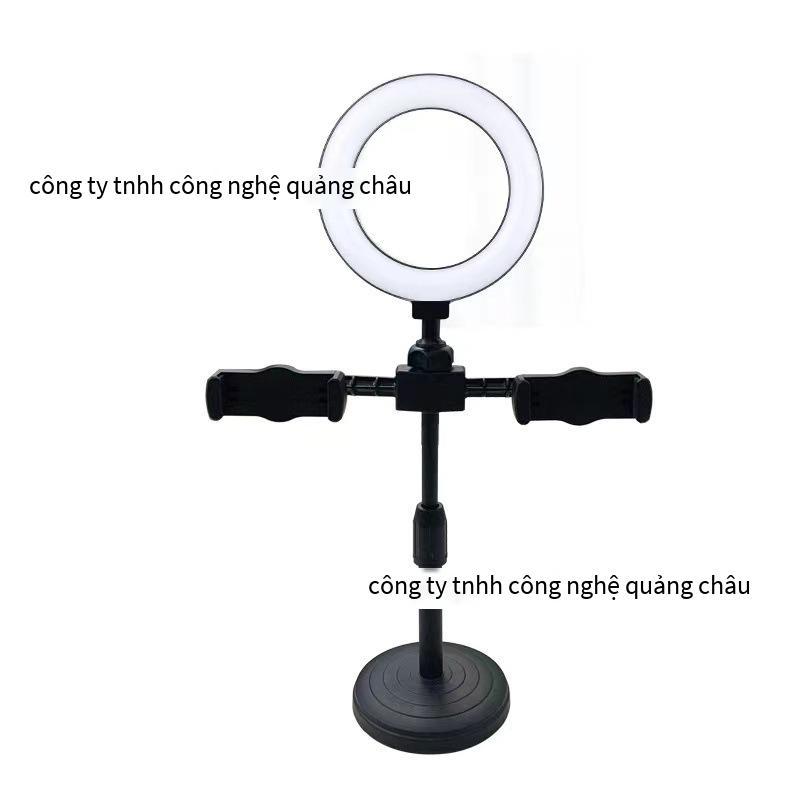 Đèn LED vòng 6 inch trực tiếp dành cho máy tính để bàn kiểu dáng mới nhất, bộ đèn selfie làm đẹp làm đẹp, giá đỡ điện thoại di động, vị trí máy ảnh kép,