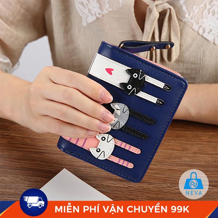 Ví Nữ 3 mèo dễ thương xinh xắn dây kéo NEVA8254