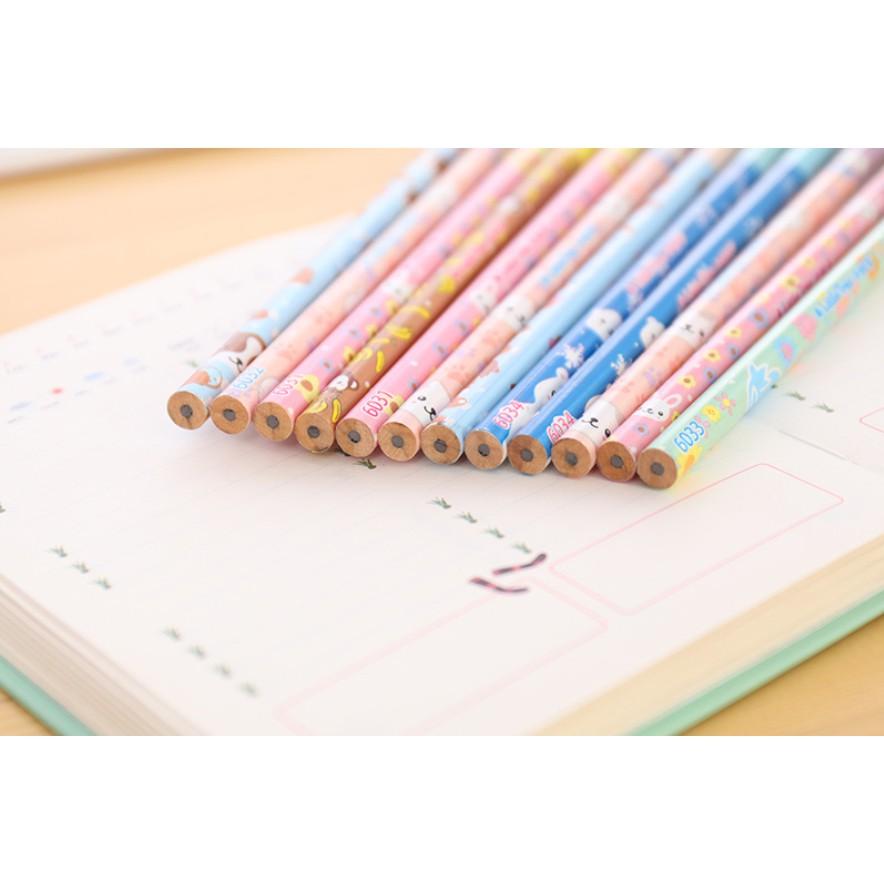 Set 12 bút chì kèm đồ gọt bút chì ngẫu nhiên_bút chì đáng yêu cho bé_đồ dùng học tập cho bé