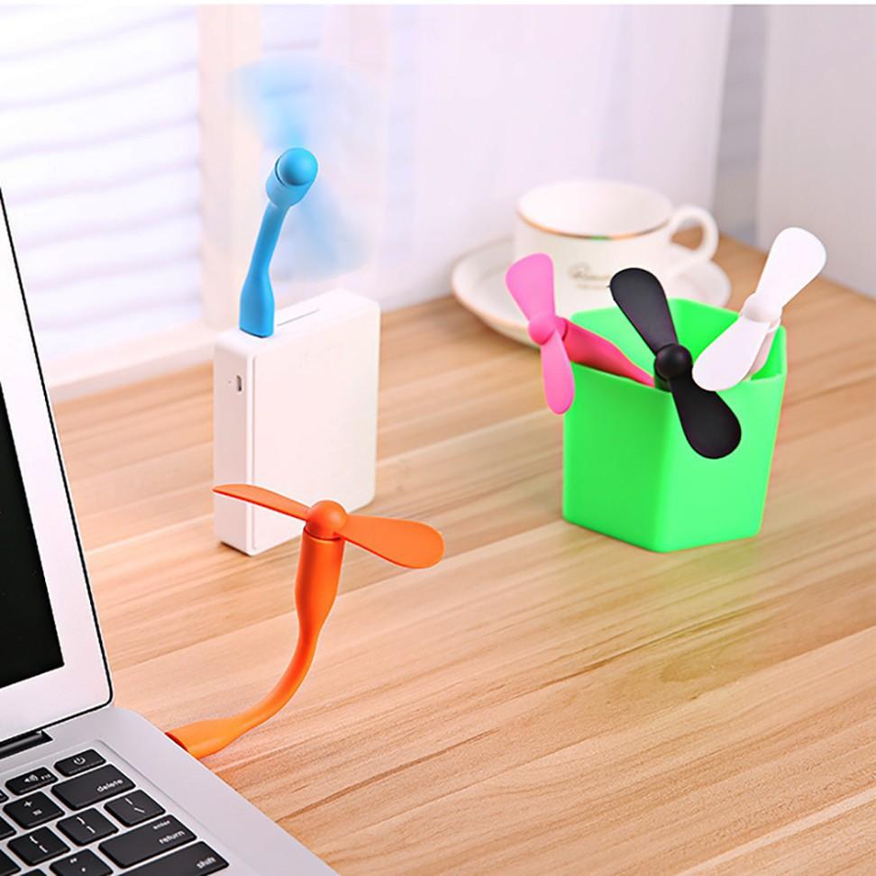 Quạt Mini 2 Cánh Tháo Rời Cổng USB Có Thể Uốn Cong - Quạt Điều Hòa Mini Tích Điện Nhỏ Gọn