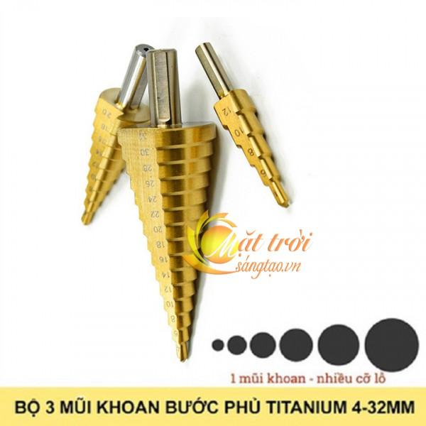 Bộ 3 mũi khoan tháp đường kính từ 4mm – 32mm rãnh thẳng