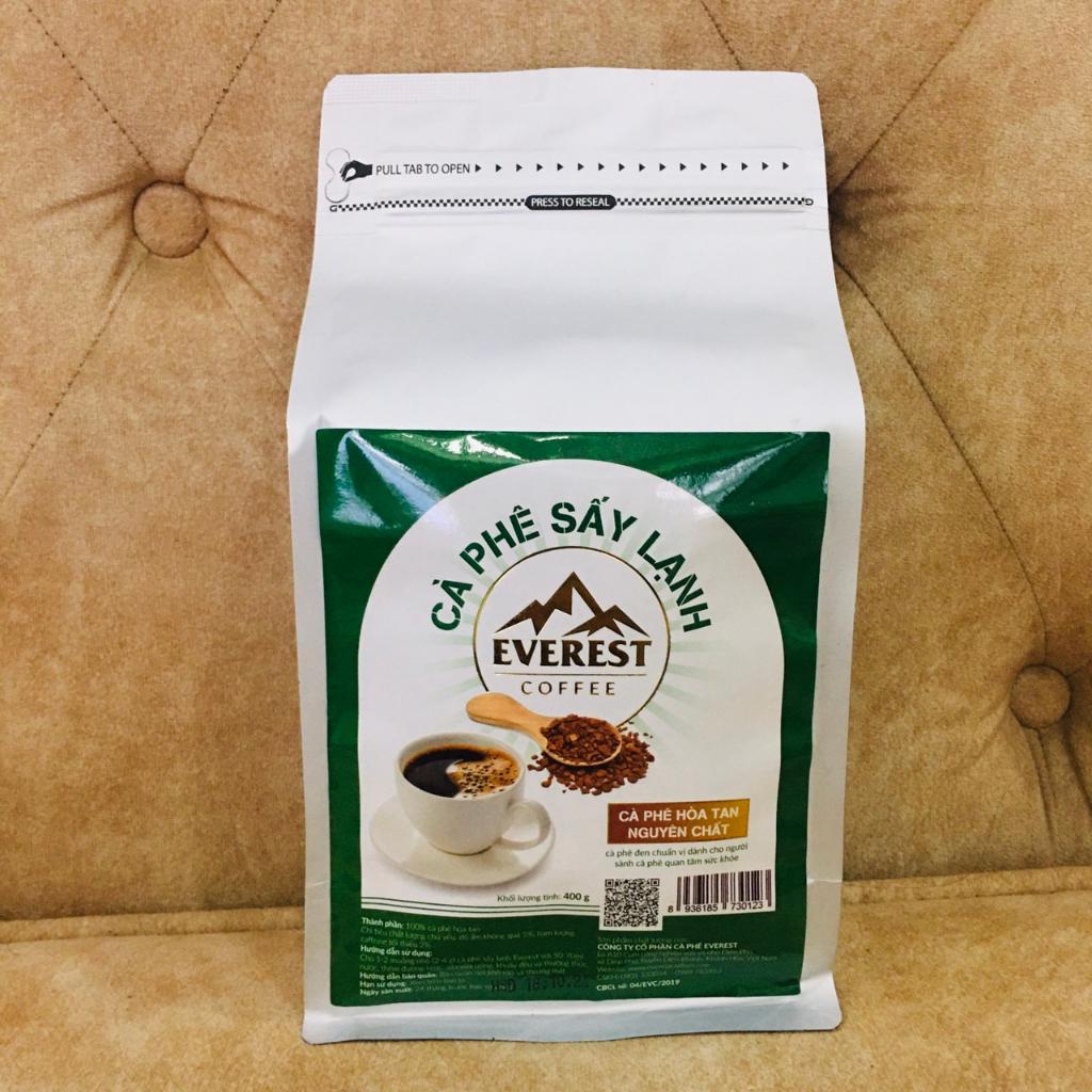 Cà Phê Đen Sấy Lạnh 100% Nguyên Chất Blend EVEREST COFFEES. Hàng Xuất Khẩu Chất Lượng Quốc Tế. Tiêu Chuẩn FDA Hoa Kỳ