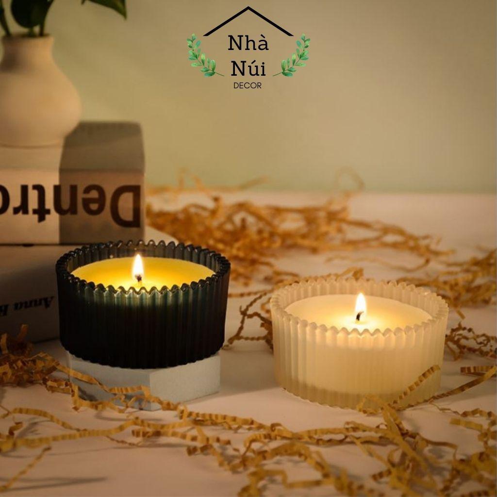 Nến thơm phòng trang trí decor thư giãn Aroma Scented Candle cup, sáp đậu nành, nến thơm cao cấp E4 Decor nhà Núi