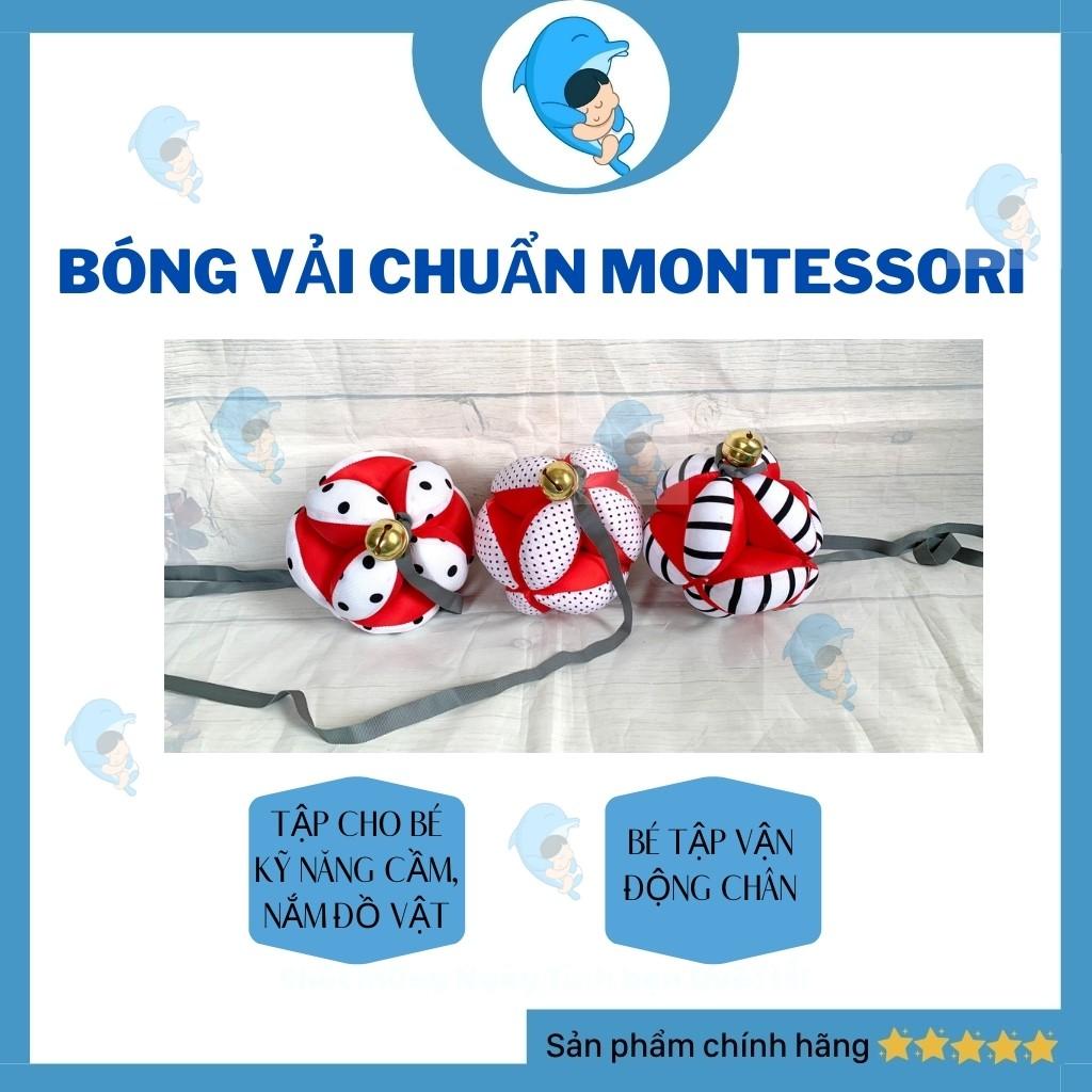 Bóng Vải Montessori Dành Cho Bé Sơ Sinh Đến 1 Tuổi Giúp Kích Thích Thị Giác, Vận Động, Tập/Luyện Chân