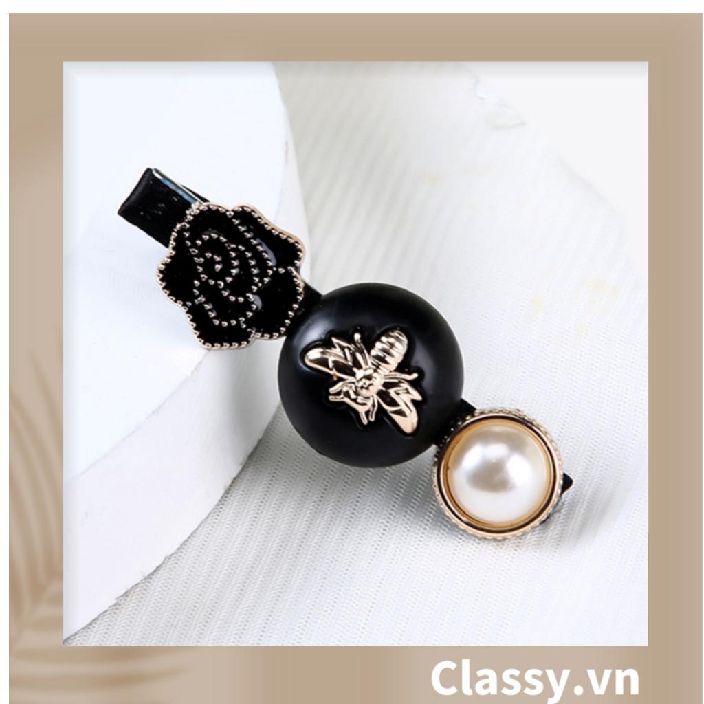 Kẹp Tóc nhiều họa tiết gắn nhiều họa tiết và hạt sang trọng & thanh lịch dành cho phái nữ Classy