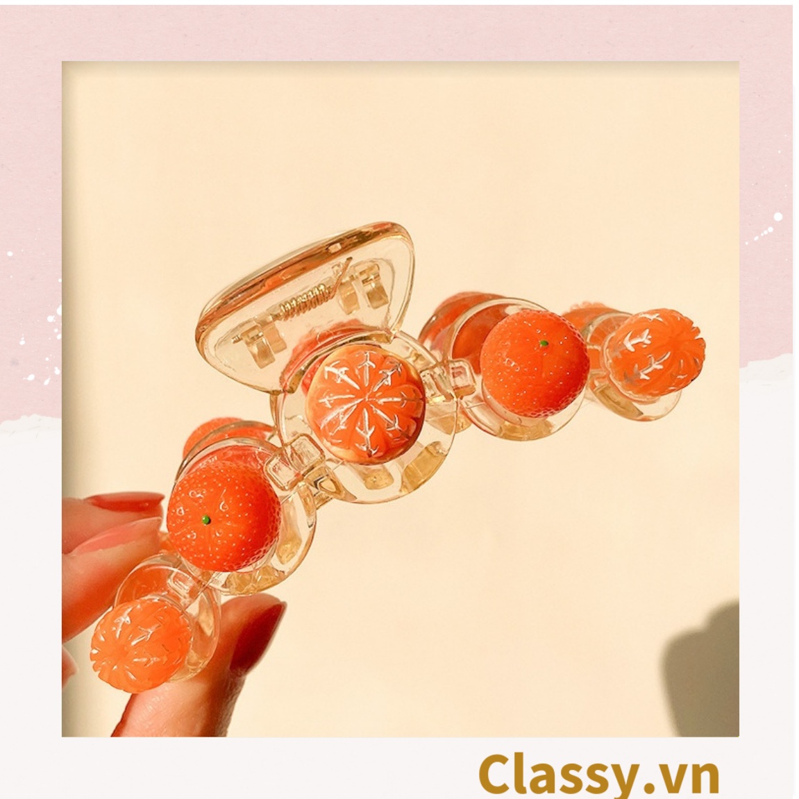 Kẹp tóc càng cua Classy họa tiết trái cây Hàn Quốc nhiều màu phong cách trẻ trung hiện đại PK1150