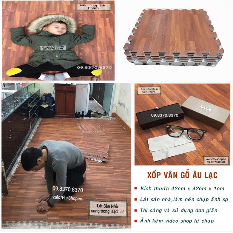 Thảm xốp Âu Lạc - ghép chữ cho bé - Thảm Xốp một màu - Vân Gỗ - Nhiều size khác nhau