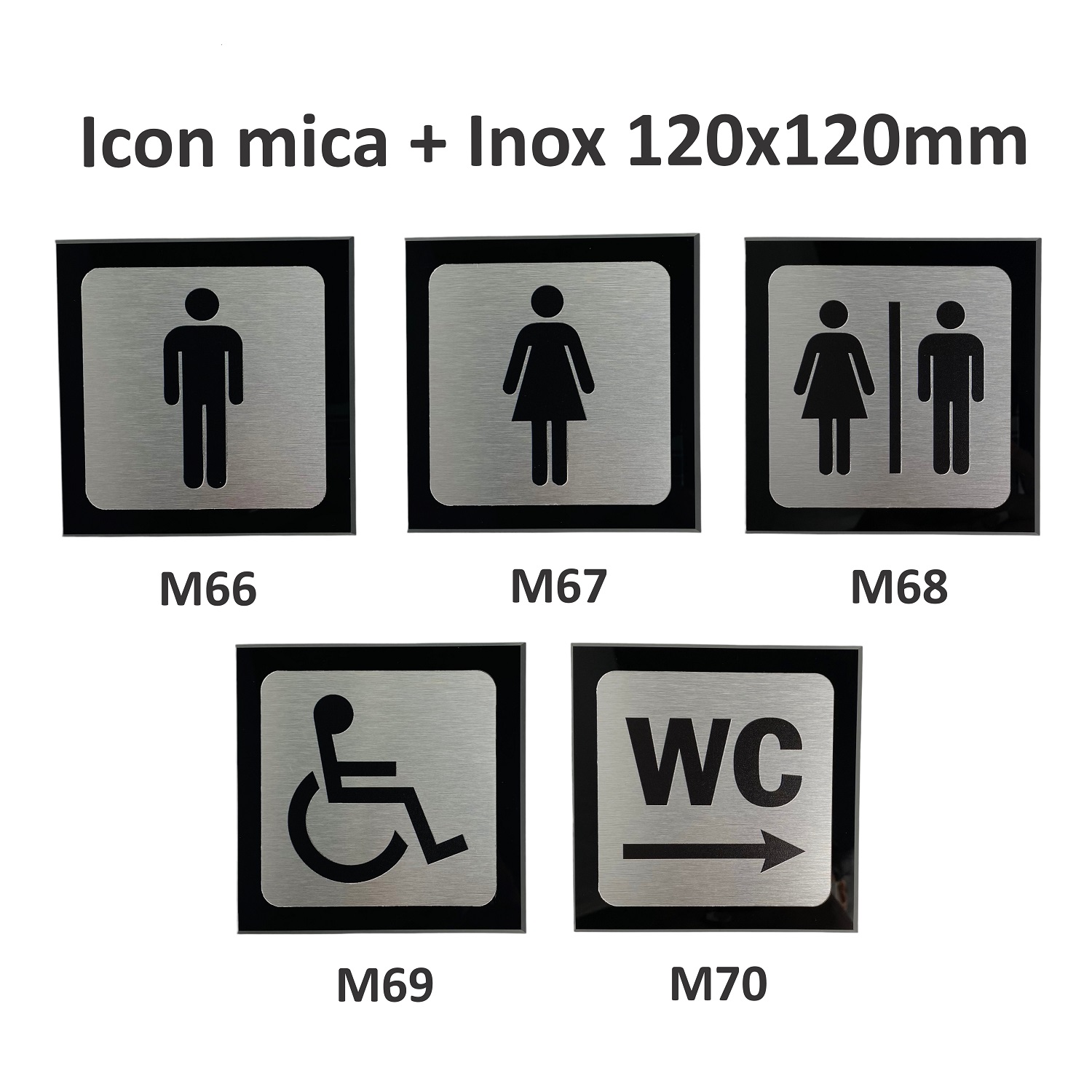 Icon mica + inox M66 / M67 / M68 / M69 / M70 120x120mm