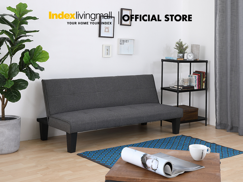 Ghế sofa giường đa năng DAY DREAM khung gỗ, đệm bọc vải XÁM ĐẬM, tựa lưng ngả 3 cấp độ | Index Living Mall - Phân phối độc quyền tại Việt Nam