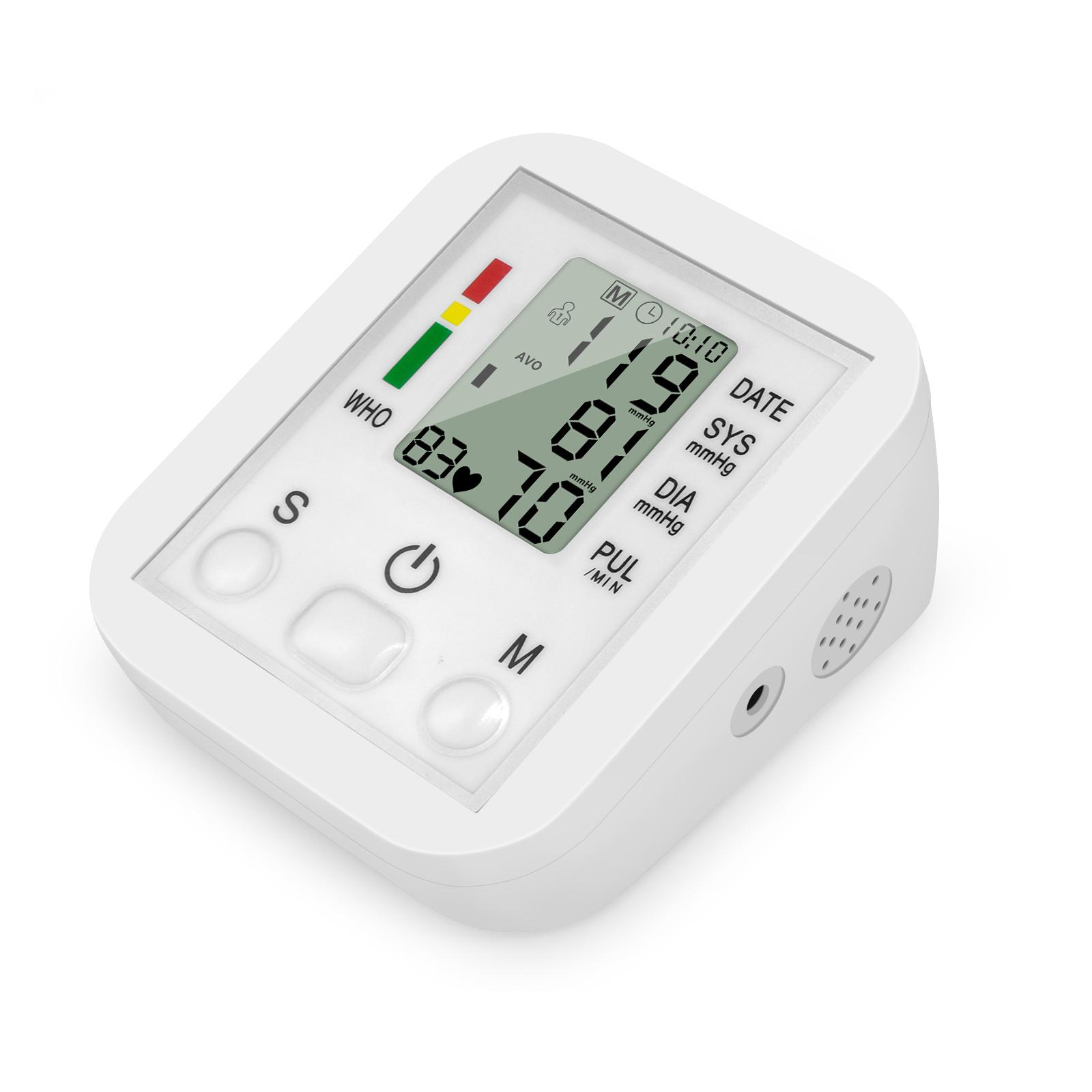 Blood Pressure Monitor Portable Household ArmBand Type Sphygmomanometer With LCD Display Accurate Measurement Data Storage Time Setting
