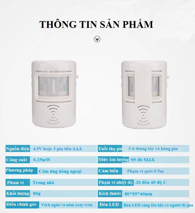 Chuông báo cảm biến hồng ngoại