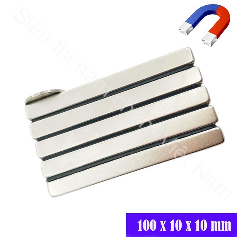Nam châm đất hiếm 100x10x10mm nam châm siêu từ tính