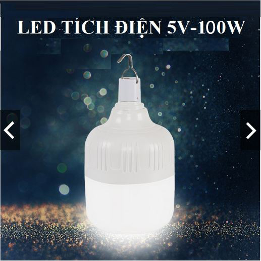 Bóng đèn tích điện loại 100W có móc treo không cần dây điện - Đèn sạc không dây