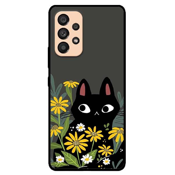 Ốp lưng dành cho Samsung Galaxy A23 / A33 5G / A53 5G / A73 5G - Mèo Đen Hoa Vàng