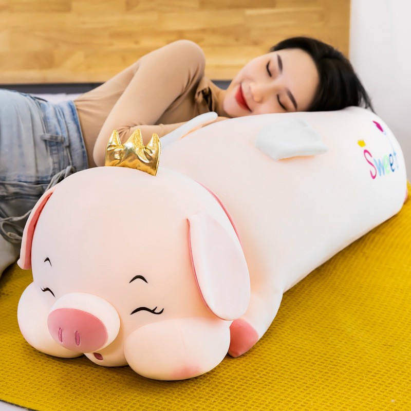 Gấu Bông Heo Vương Miệng Sweet Thiên Thần - Gối Ôm Heo Lười