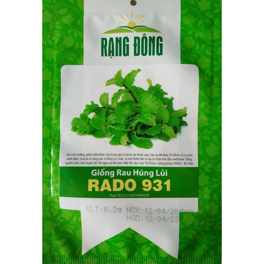 Hạt giống Rau Húng Lủi RADO 931 - 0.2gr - RẠNG ĐÔNG - lá có màu xanh đậm, mép lá có răng cưa, có lông cả 2 mặt, có mùi thơm