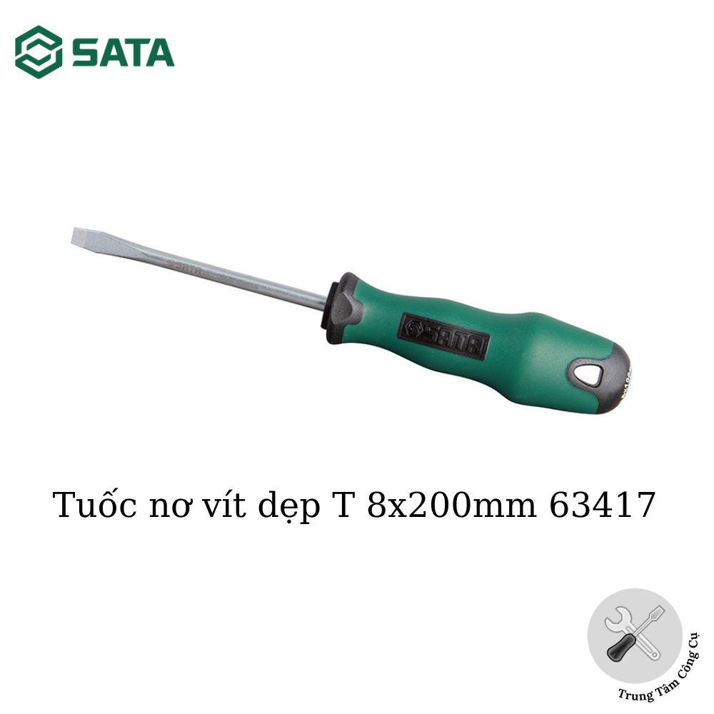 Tuốc nơ vít dẹp T 8x200mm - 63417 SATA