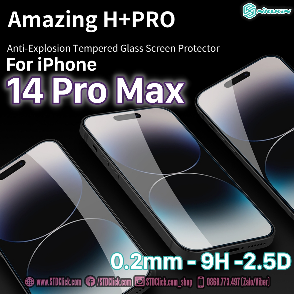 KÍNH CƯỜNG LỰC DÀNH CHO ĐIỆN THOẠI IPHONE 14 PRO MAX NILLKIN H+PRO 0.2mm