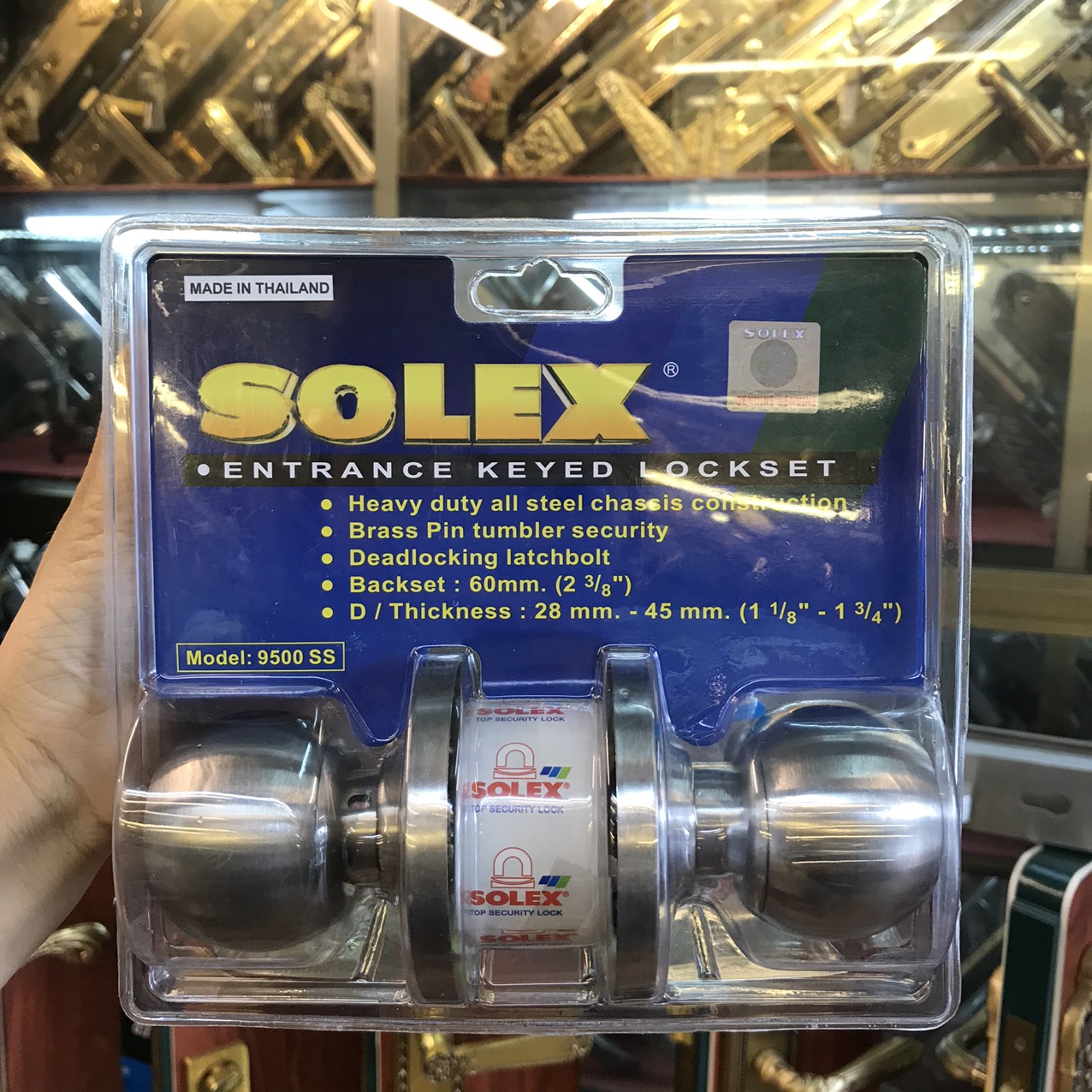 Khóa tay nắm tròn Solex, khóa đấm tròn inox 304 Solex - nhập khẩu Thái Lan