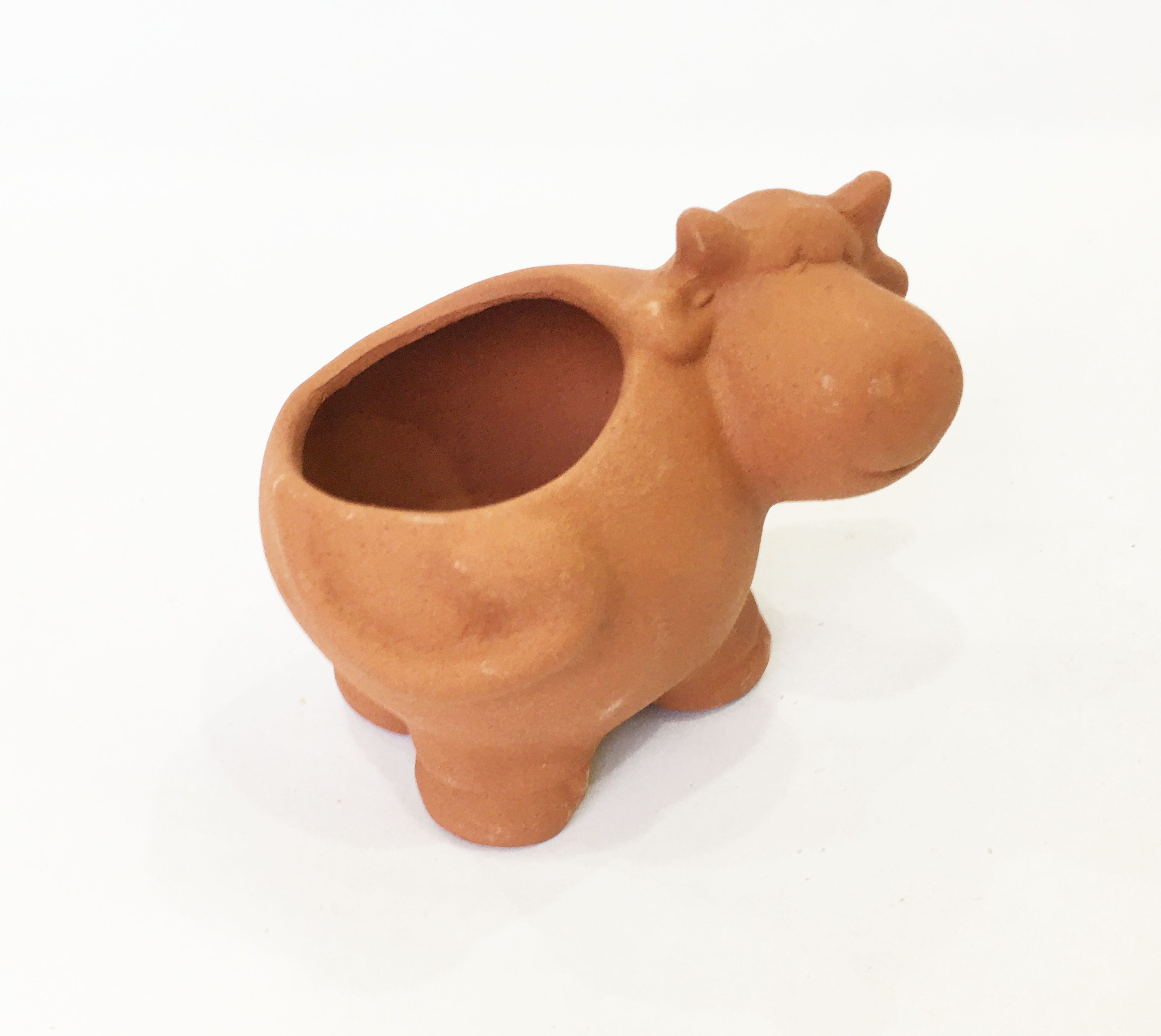 Chậu đất nung hình thú MINI - chậu bò và cừu có lỗ, xinh xắn, vintage làm chậu trồng bonsai, cây cảnh, sen đá, xương rồng