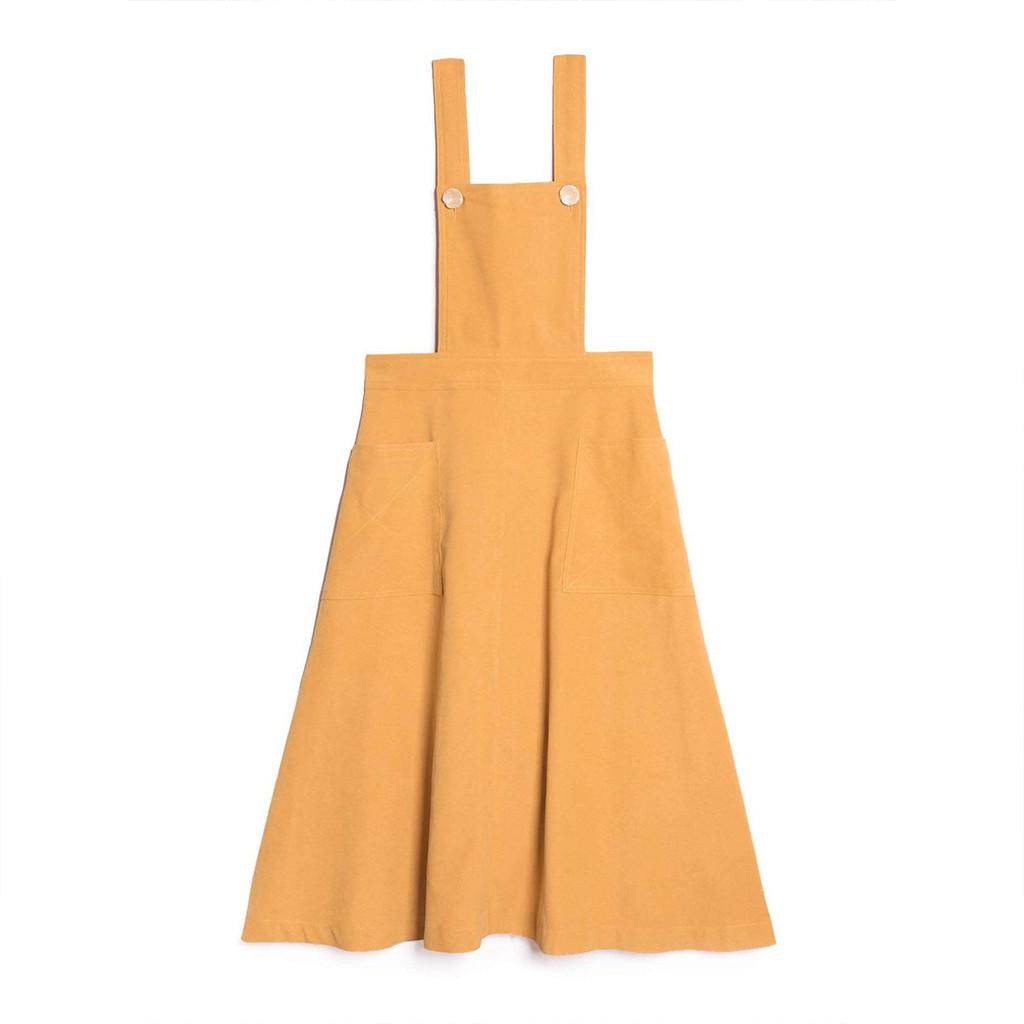 Set yếm yellow overall dress và áo sơ mi white basic