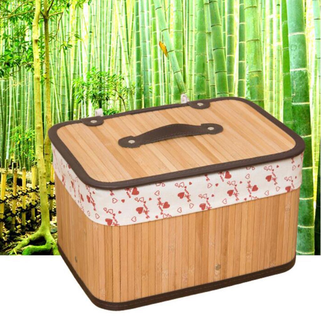 Weave storage basket with bamboo handmade snacks toy storage box