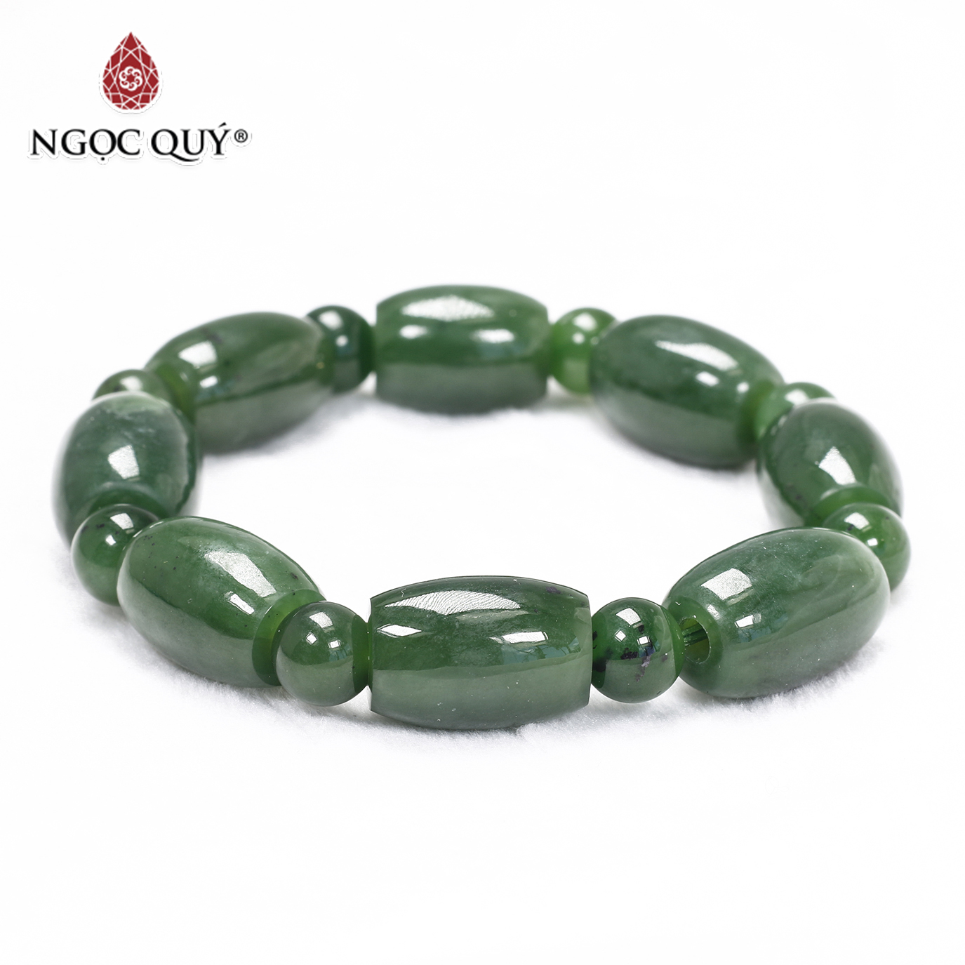 Vòng lu thống ngọc bích 18x12mm mệnh hỏa, thổ - Ngọc Quý Gemstones