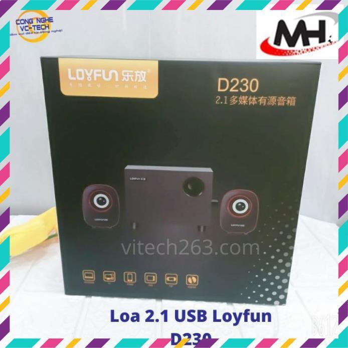 Loa 2.1 Loyfun D230, Nguồn USB-ÂM THANH TUYỆT VỜI, KIỂU DÁNG CÁ TÍNH CHO GIỚI TRẺ NĂNG ĐỘNG - Hàng Chính Hãng