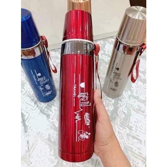 Bình giữ nhiệt 800ml giữ nóng, lạnh trên 15H, Bình nhiệt Inox 304 Travel chất lượng tốt